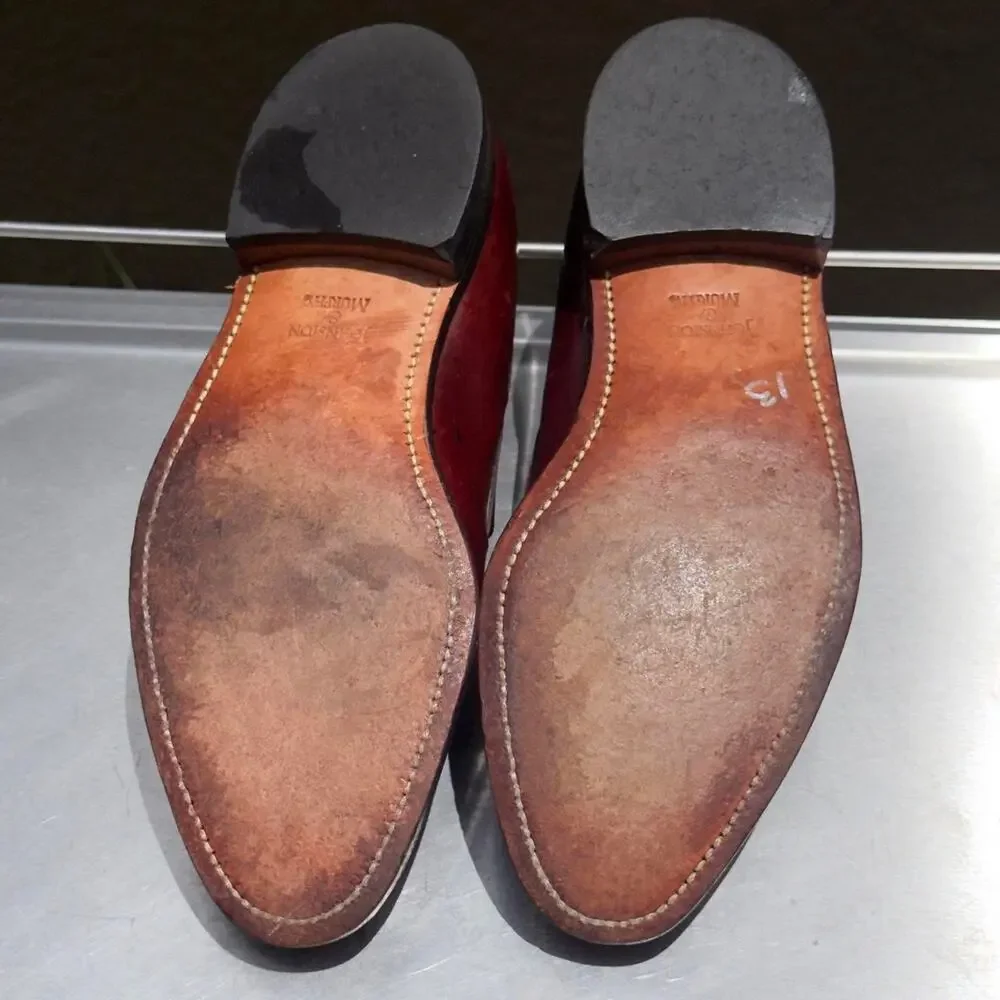 Johnston and Murphy Burgundy Leather Loafers with Tassel - Size 9
